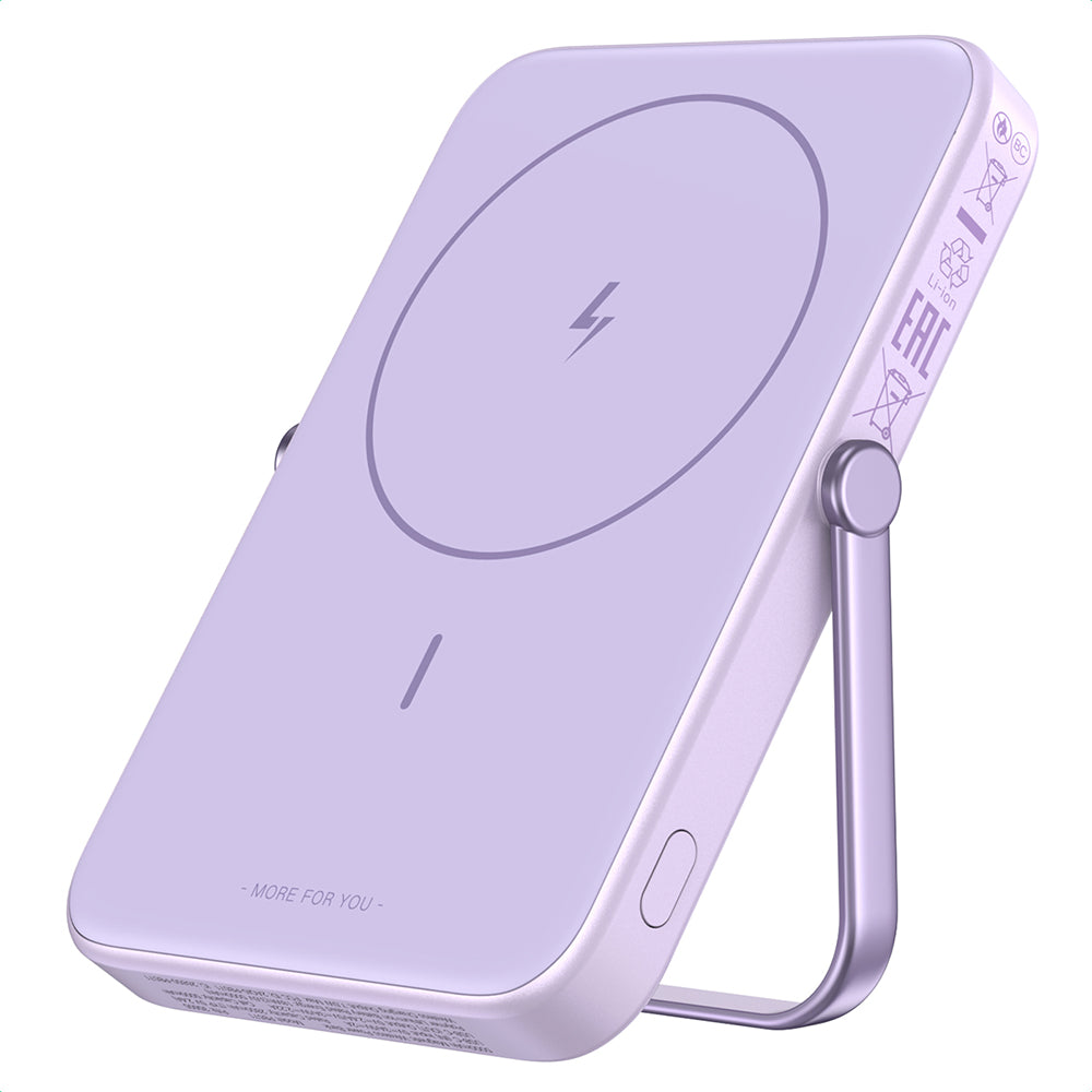 Externá bezdrôtová batéria UGREEN PB571 Uno, 5000mAh, 20W, PD + FQI, 1 x QI - 1 x USB-C, Fialová