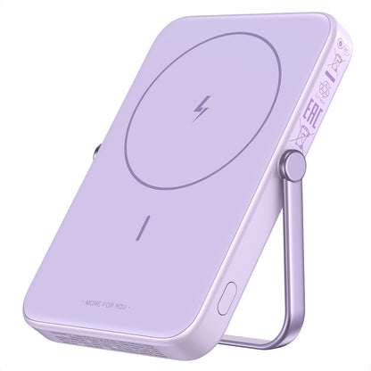 Externá bezdrôtová batéria UGREEN PB571 Uno, 5000mAh, 20W, PD + FQI, 1 x QI - 1 x USB-C, Fialová
