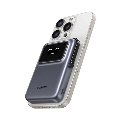Externá bezdrôtová batéria UGREEN PB764 Uno, 10000mAh, 20W, PD + FQI, 1 x QI - 1 x USB-C, Sivá
