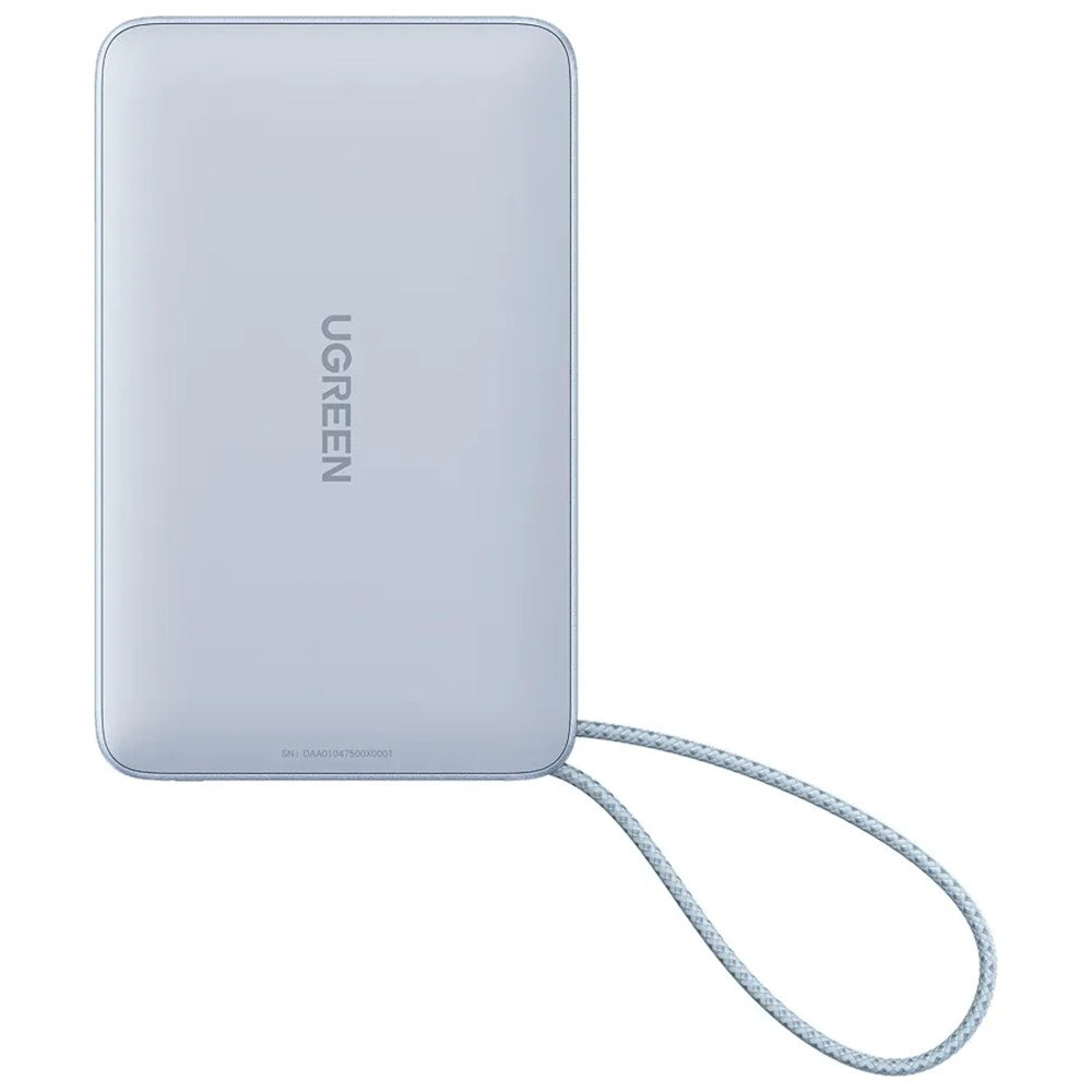 Bezdrôtová externá batéria UGREEN MagFlow PB773 (65958B), 10000mAh, 25W, PD + FQI, 1 x QI - 2 x USB-C, modrá