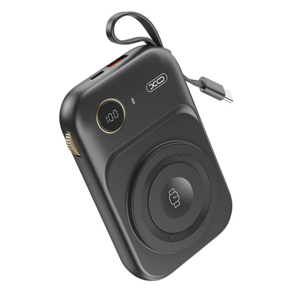 Externá bezdrôtová batéria XO Design PR270, 10000mAh, 22.5W, QC + PD + QI, 1 x QI - 1 x USB-A - 1 x USB-C, Čierna