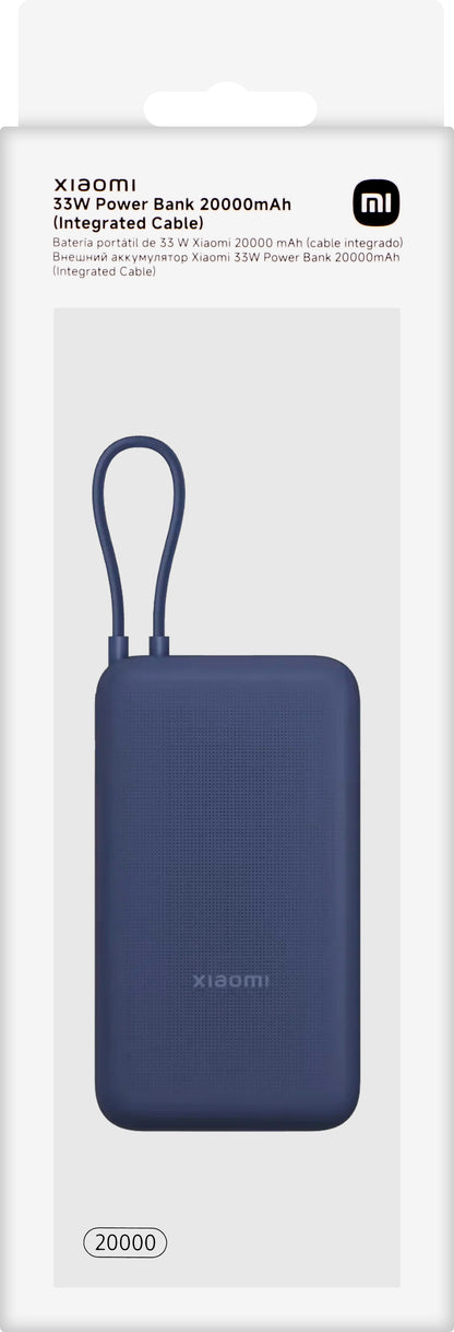 Externá batéria Xiaomi, 20000mAh, 33W, QC + PD, 1 x USB-A - 2 x USB-C, Modrá BHR8975GL