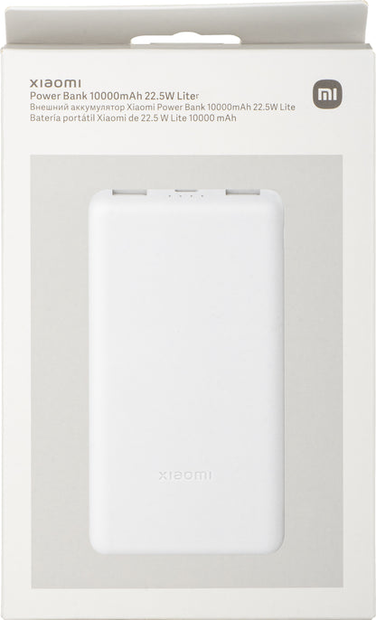 Externá batéria Xiaomi Lite, 10000mAh, 22.5W, QC + PD, 1 x USB-C - 2 x USB-A, Biela BHR9350GL