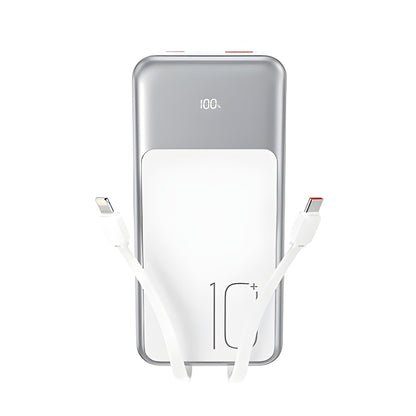 Externá batéria XO Design PR248, 10000mAh, 22.5W, QC + PD, 1 x Lightning - 1 x USB-A - 2 x USB-C, Biela