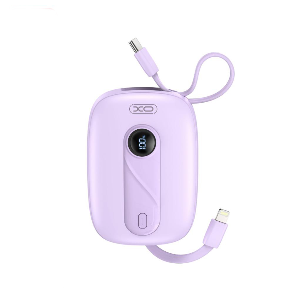 Externá batéria XO Design PR246, 10000mAh, 22.5W, PD, 1 x Lightning - 2 x USB-C, Fialová