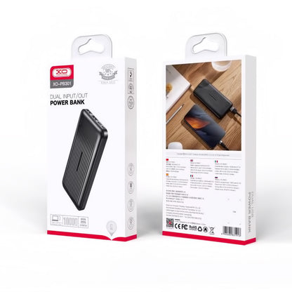Externá batéria XO Design PB301, 10000mAh, 10W, 2 x USB-A, Čierna