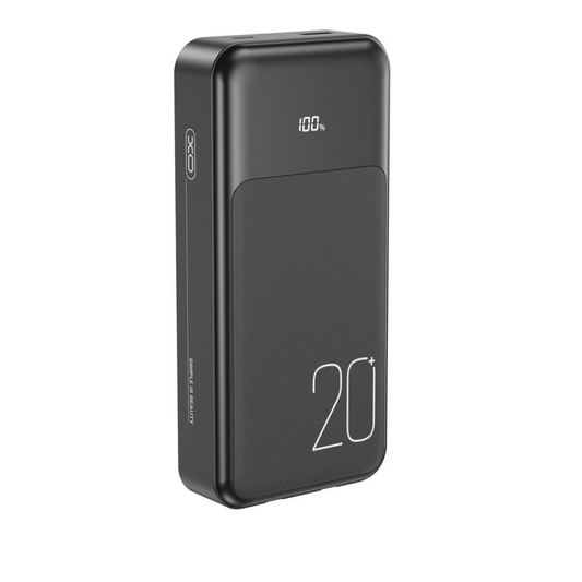Externá batéria XO Design PR249, 20000mAh, 22.5W, QC + PD, 1 x Lightning - 1 x USB-A - 2 x USB-C, Čierna