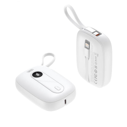 Externá batéria XO Design PR246, 10000mAh, 22.5W, PD, 1 x Lightning - 2 x USB-C, Biela