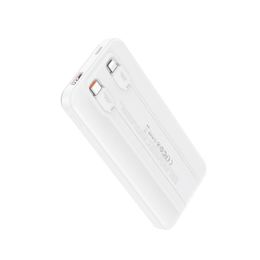 Externá batéria XO Design PR248, 10000mAh, 22.5W, QC + PD, 1 x Lightning - 1 x USB-A - 2 x USB-C, Biela