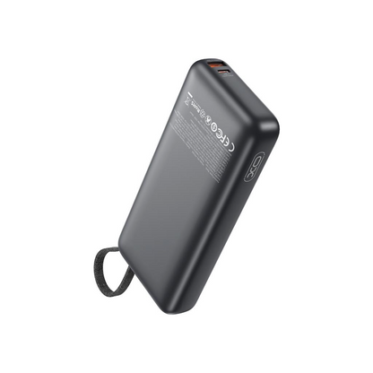 Externá batéria XO Design PR268, 20000mAh, 130W, QC + PD, 1 x USB-A - 2 x USB-C, Sivá