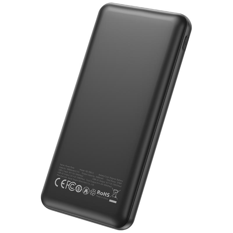 Externá batéria XO Design PB312, 10000mAh, 10W, 2 x USB-A, Čierna
