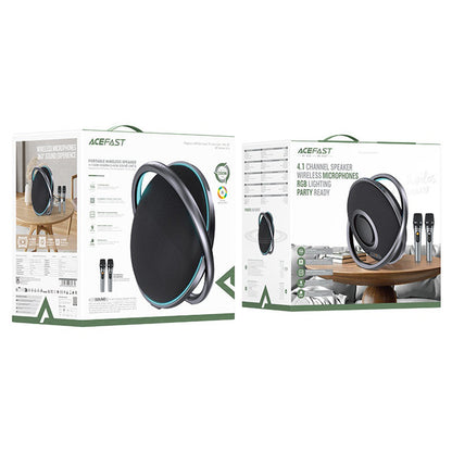 Acefast Karaoke K5 Max Bluetooth Speaker, 350W, TWS, RGB, Waterproof, Black