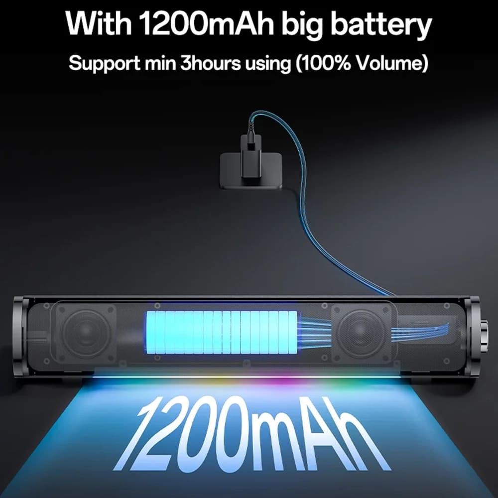 Yesido YSW27 Bluetooth Speaker, 10W, RGB, Black