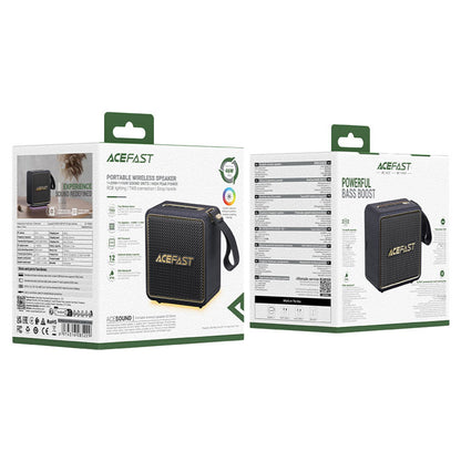 Prenosný Bluetooth reproduktor Acefast K3 Nano, 1 x 30W - 1 x 16W, RGB, Vodotesný, Čierny
