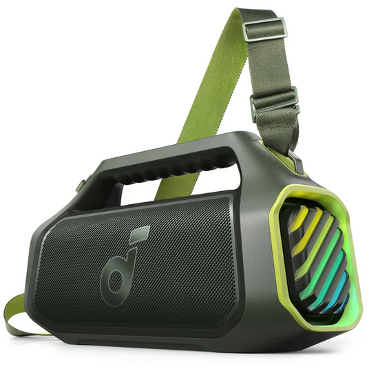 Prenosný Bluetooth reproduktor Anker SoundCore Boom 2 Plus, 140W, TWS, RGB, Vodotesný, Zelený, Znovu zabalený A3134061