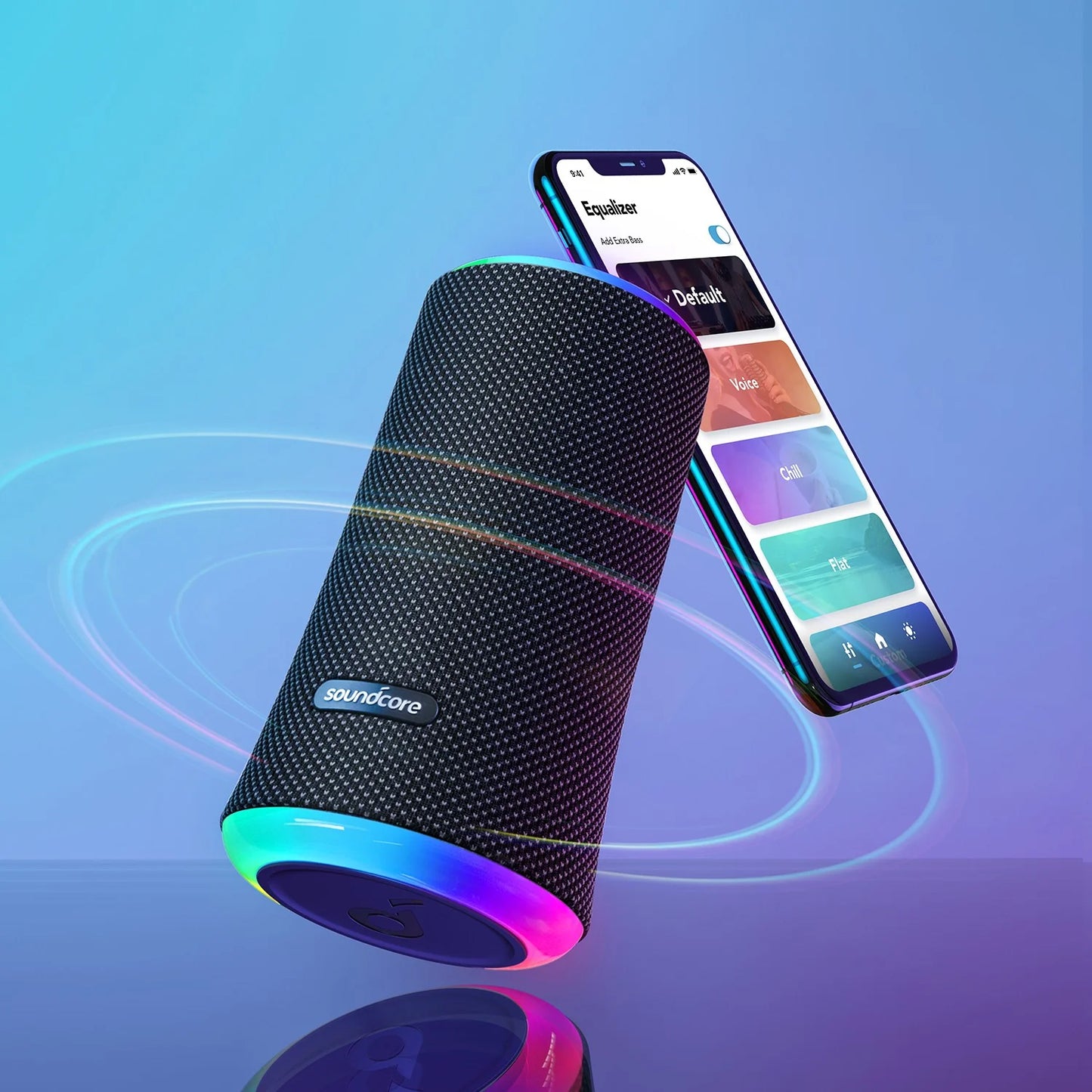 Portable Bluetooth Speaker Anker SoundCore Flare 2, 20W, RGB, Waterproof, Black A3165G11 