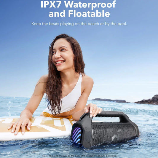 Prenosný Bluetooth reproduktor Anker SoundCore Boom 2 Plus, 140W, TWS, RGB, Vodotesný, Čierny A3134011