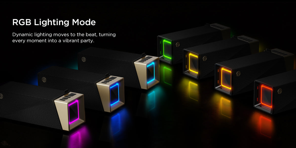 Prenosný Bluetooth reproduktor Bugani Brief TT, 60W, RGB, vodotesný, čierno-zlatý