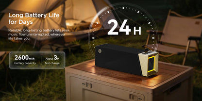 Prenosný Bluetooth reproduktor Bugani Brief TT, 60W, RGB, vodotesný, čierno-zlatý