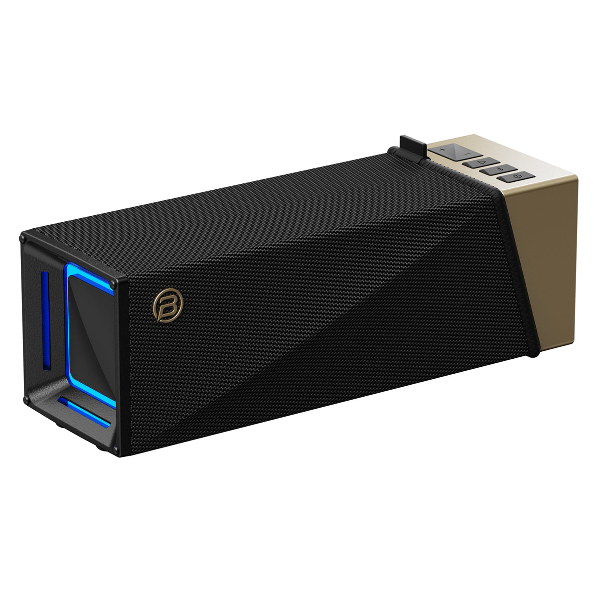 Prenosný Bluetooth reproduktor Bugani Brief TT, 60W, RGB, vodotesný, čierno-zlatý