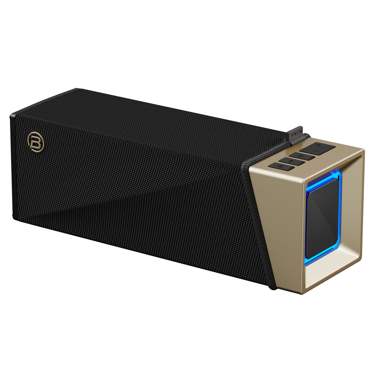 Prenosný Bluetooth reproduktor Bugani Brief TT, 60W, RGB, vodotesný, čierno-zlatý