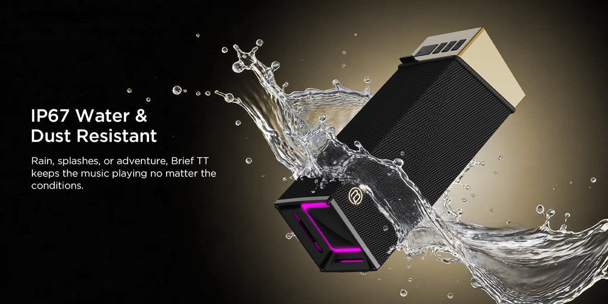 Prenosný Bluetooth reproduktor Bugani Brief TT, 60W, RGB, vodotesný, čierno-zlatý