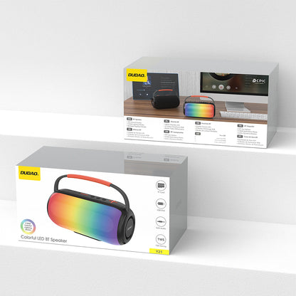 Prenosný Bluetooth reproduktor Dudao Y21, 2 x 5W, TWS, RGB, čierny