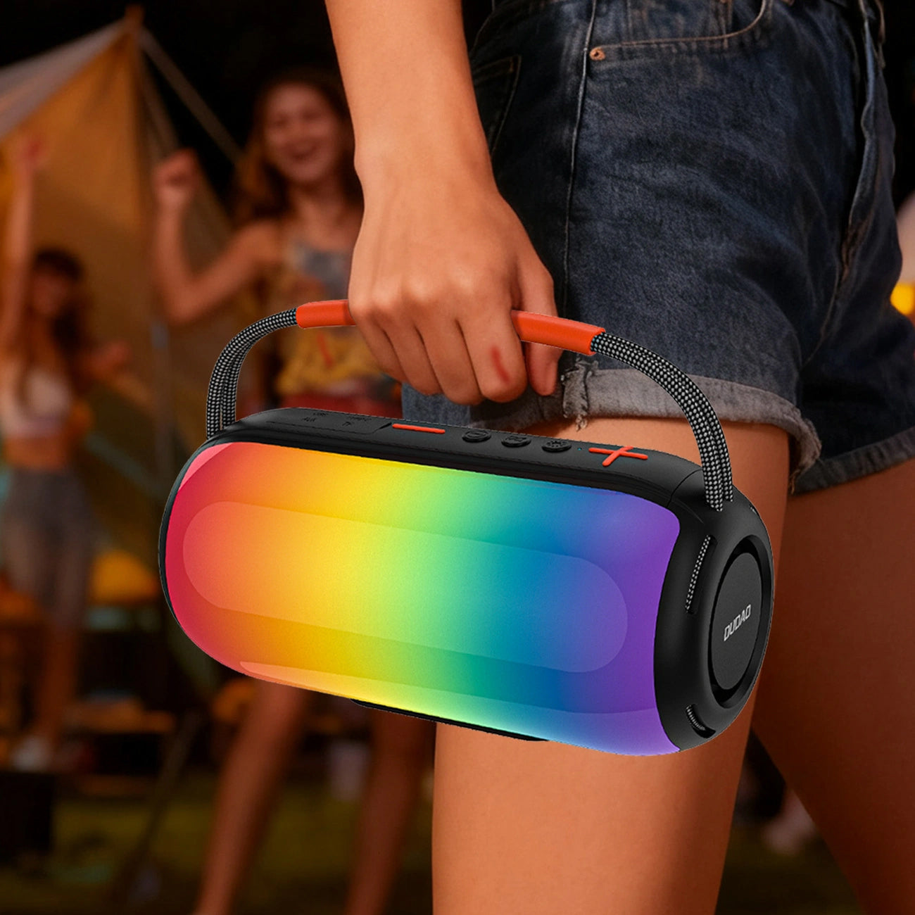 Prenosný Bluetooth reproduktor Dudao Y21, 2 x 5W, TWS, RGB, čierny