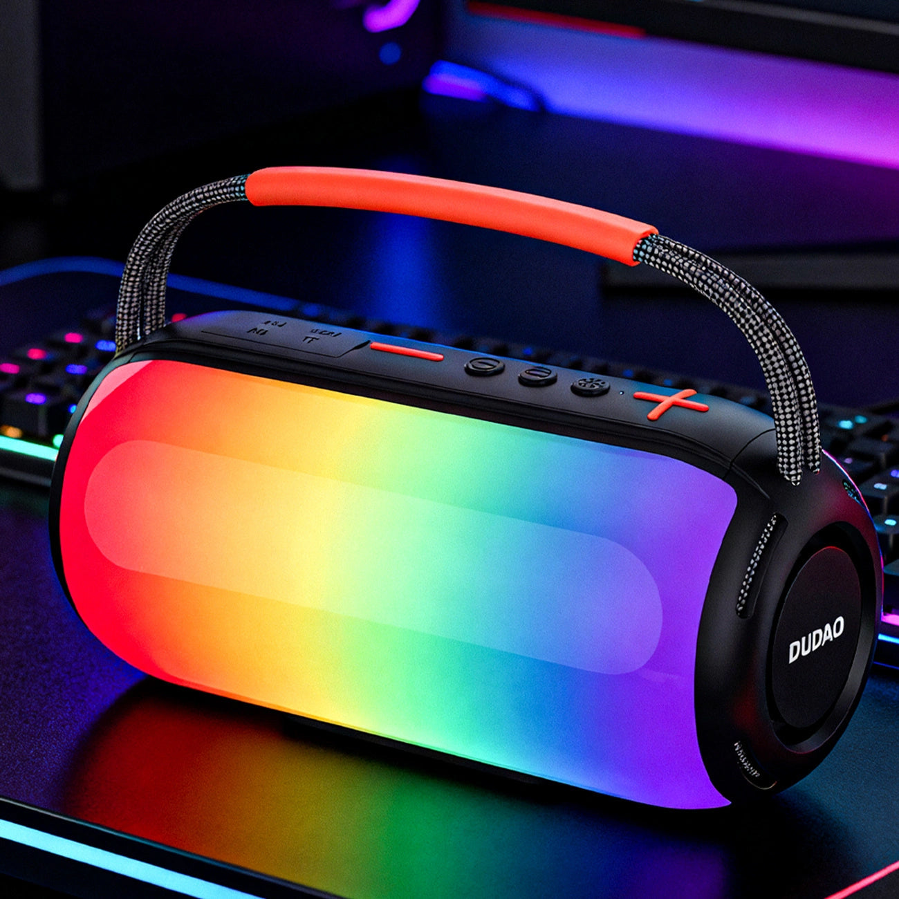 Prenosný Bluetooth reproduktor Dudao Y21, 2 x 5W, TWS, RGB, čierny