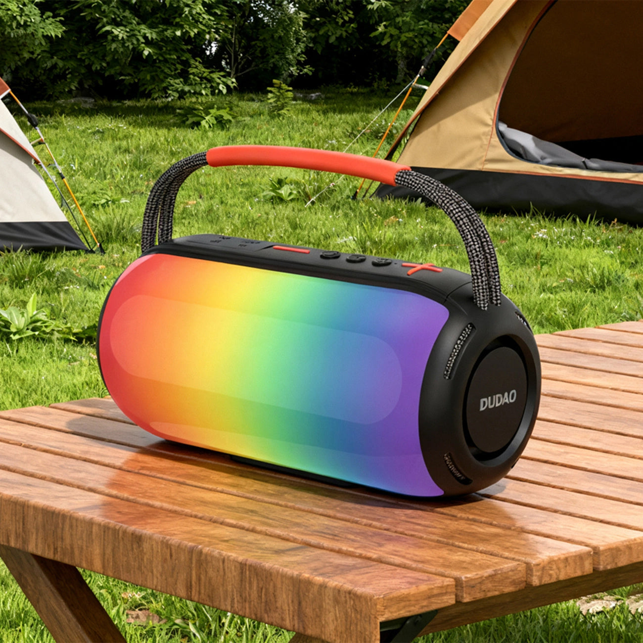 Prenosný Bluetooth reproduktor Dudao Y21, 2 x 5W, TWS, RGB, čierny