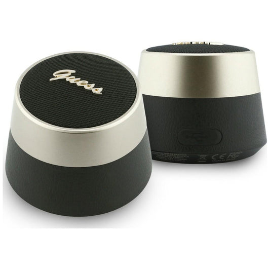Prenosný Bluetooth reproduktor Guess Script Metal Logo, 5W, TWS, čierny