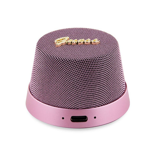Prenosný Bluetooth reproduktor Guess Stand Magnetic Script Metal, 3W, Ružový