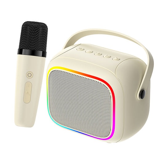 Prenosný Bluetooth reproduktor HAVIT SK818BT Karaoke, 5W, RGB, Vodotesný, Béžový