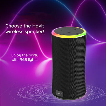Prenosný Bluetooth reproduktor HAVIT SK833BT, 2 x 10W, RGB, Vodotesný, Čierny