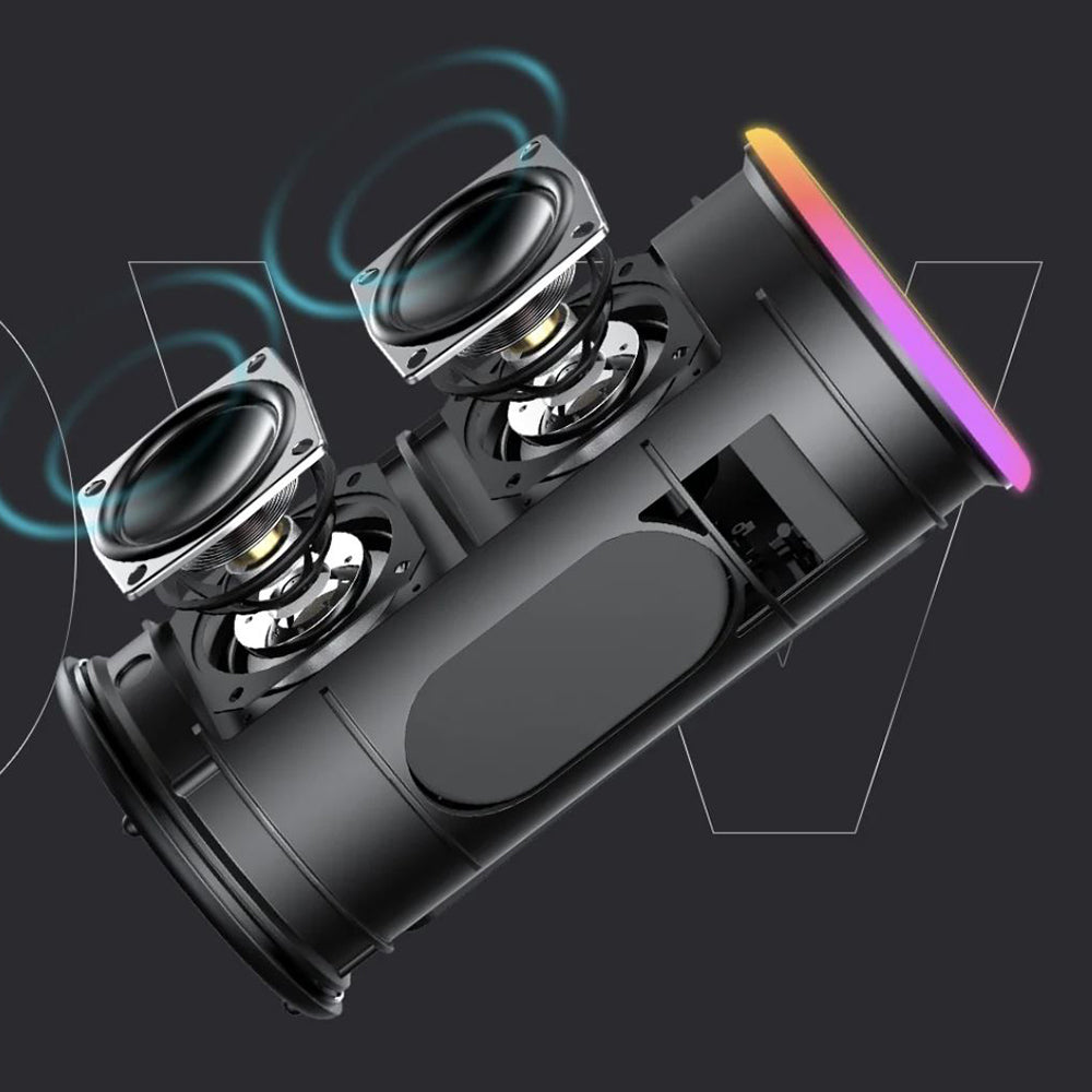 Prenosný Bluetooth reproduktor HAVIT SK833BT, 2 x 10W, RGB, Vodotesný, Čierny