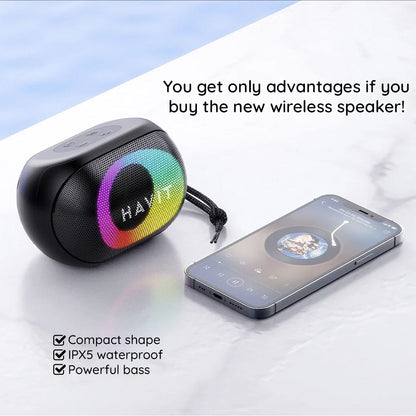 Prenosný Bluetooth reproduktor HAVIT SK885BT, 8W, RGB, Vodotesný, Čierny