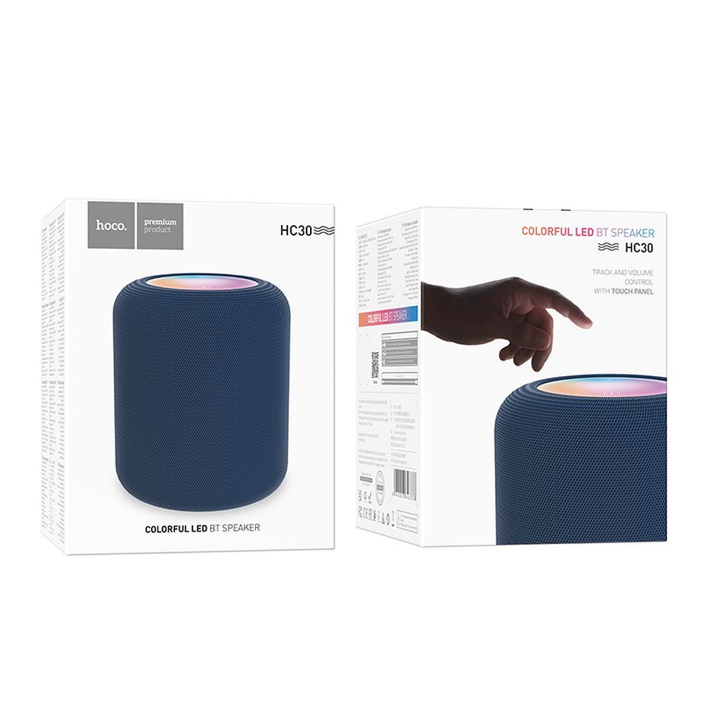 Prenosný Bluetooth reproduktor HOCO HC30, 5W, TWS, RGB, Modrý
