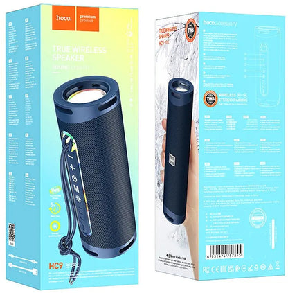 Prenosný Bluetooth reproduktor HOCO HC9 Dazzling Pulse Sports, 10W, TWS, RGB, Modrý