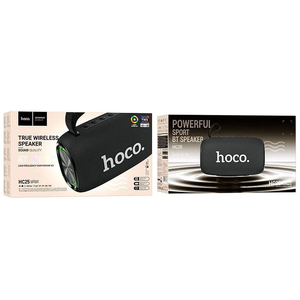 Prenosný Bluetooth reproduktor HOCO HC25, 2 x 10W, TWS, čierny