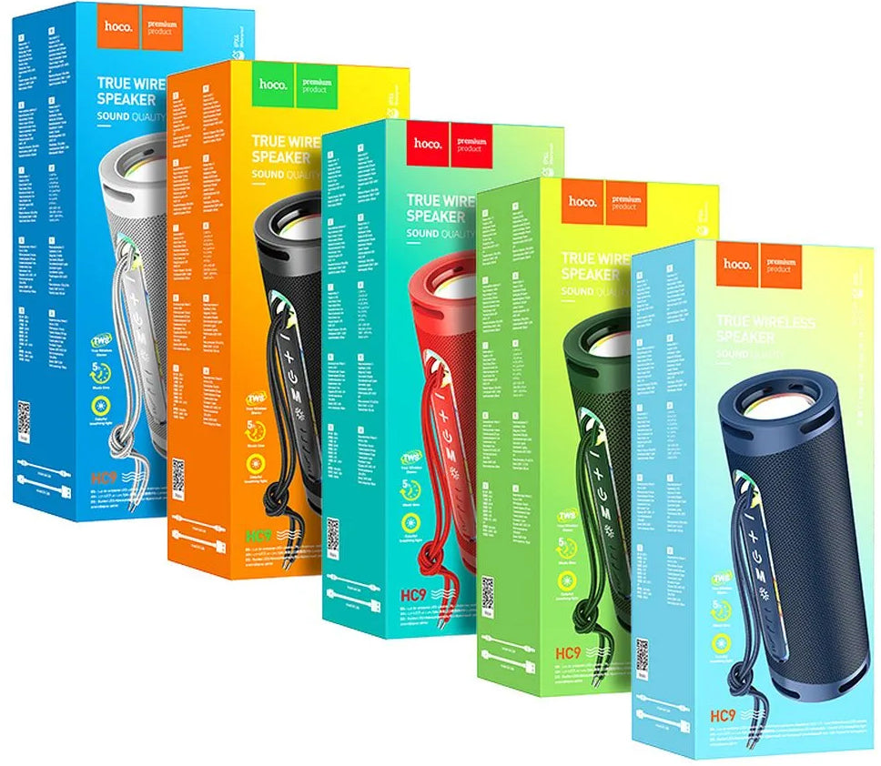 Prenosný Bluetooth reproduktor HOCO HC9 Dazzling Pulse Sports, 10W, TWS, RGB, Modrý