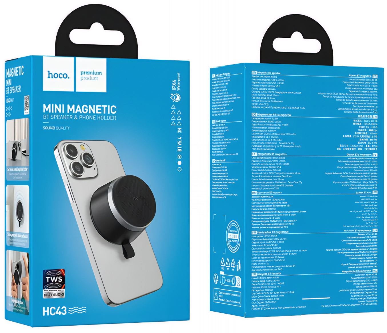 Prenosný Bluetooth reproduktor HOCO HC43 Mini Magnetic, 8W, TWS, čierny