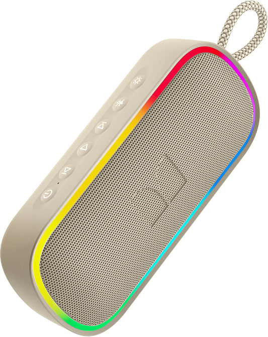 Prenosný Bluetooth reproduktor Monster S150 Plus, 40W, TWS, RGB, vodotesný, svetlo krémový