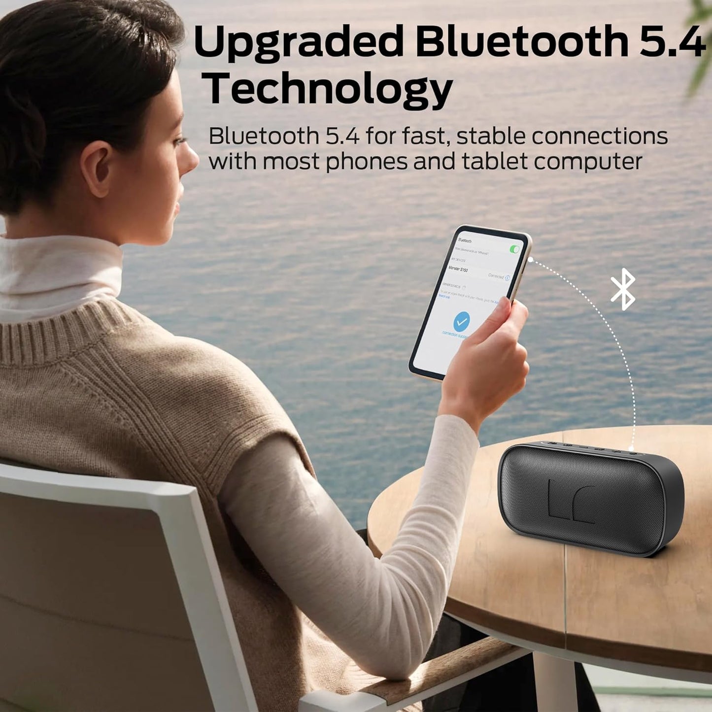Prenosný Bluetooth reproduktor Monster S150, 14W, TWS, RGB, vodotesný, čierny