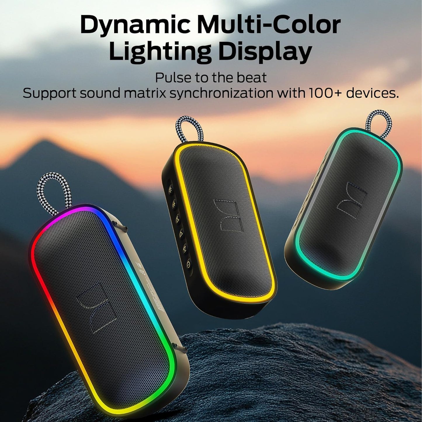 Prenosný Bluetooth reproduktor Monster S150 Plus, 40W, TWS, RGB, vodotesný, čierny