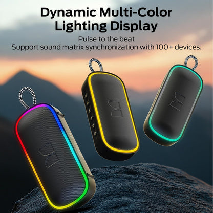 Prenosný Bluetooth reproduktor Monster S150 Plus, 40W, TWS, RGB, vodotesný, čierny