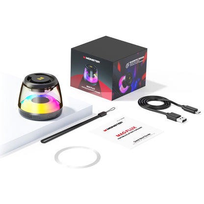 Monster Mag Flux Portable Bluetooth Speaker, 5W, TWS, RGB, Black