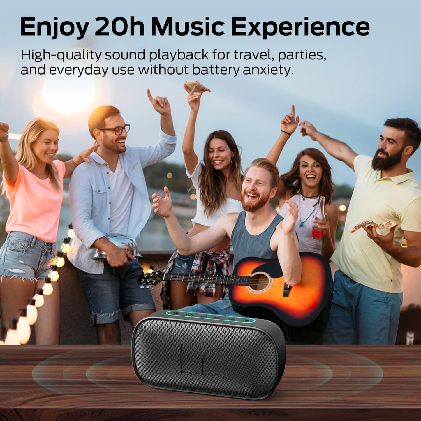 Prenosný Bluetooth reproduktor Monster S150, 14W, TWS, RGB, vodotesný, čierny
