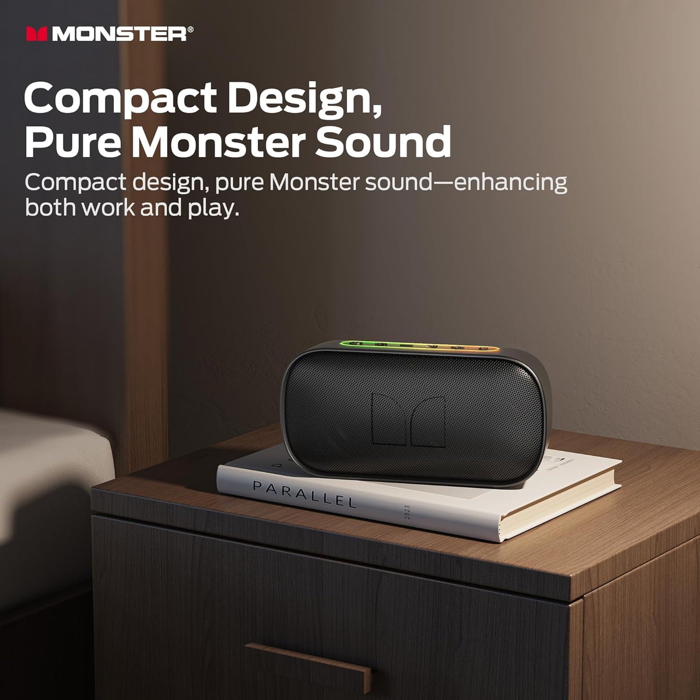 Prenosný Bluetooth reproduktor Monster S150, 14W, TWS, RGB, vodotesný, čierny