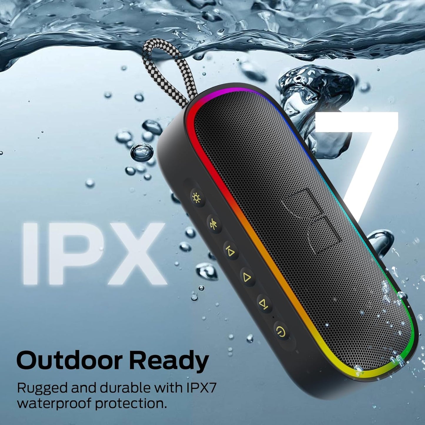 Prenosný Bluetooth reproduktor Monster S150 Plus, 40W, TWS, RGB, vodotesný, čierny