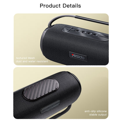 Yesido YSW11 Portable Bluetooth Speaker, 40W, RGB, Waterproof, Black